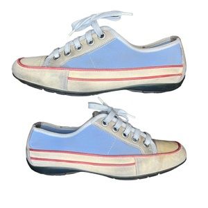 Donald J. Poliner Sport Cori White Blue Red Silver Shoes Sneakers